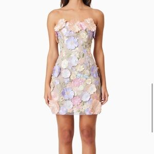 Arabella strapless mini dress floral